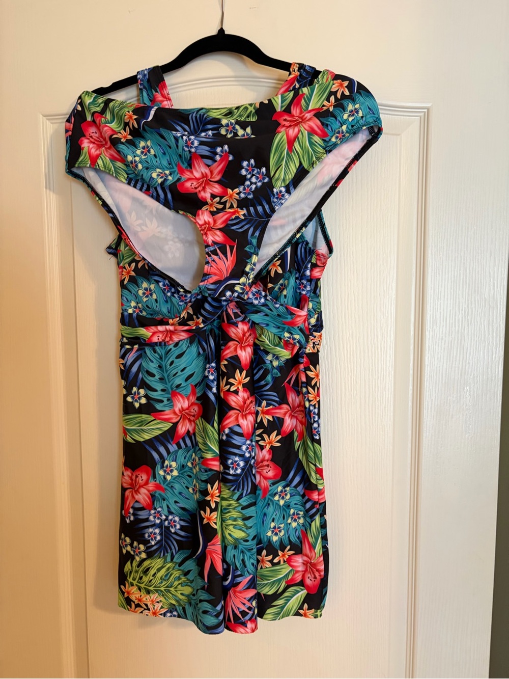 Tropical Floral Swimdress - Black Base with Bright Flowers 2 pc - Picture 7 of 8